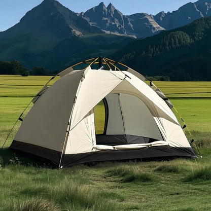 Automatic Pop-Up Camping Tent, 3 Second Easy Setup All Weather Tent for Solo & Family Camping (1-3/3-4 People)