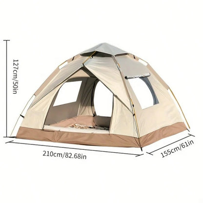 Automatic Pop-Up Camping Tent, 3 Second Easy Setup All Weather Tent for Solo & Family Camping (1-3/3-4 People)