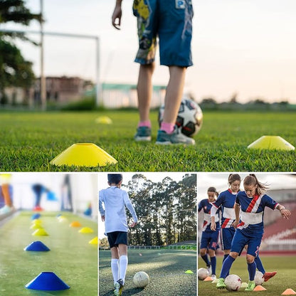 25/50/100 Pcs 5 Color Agility Disc Cones, Sports Training Marker Cones with Carry Bag & Holder