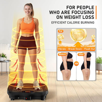 Whole Body Vibration Plate, 130 Speed Levels, 450 Lbs Load, Bluetooth & Resistance Bands, Fitness Shake Platform