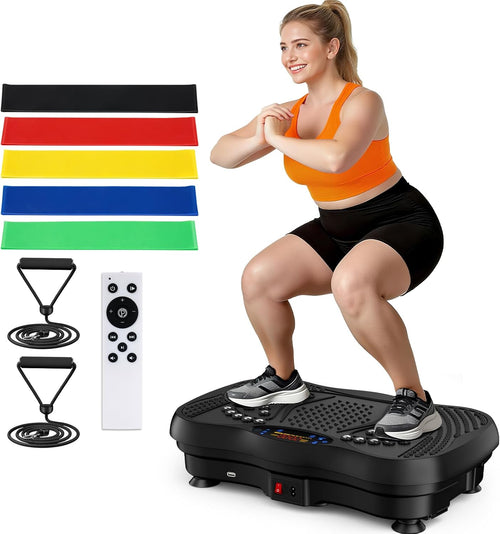 Whole Body Vibration Plate, 130 Speed Levels, 450 Lbs Load, Bluetooth & Resistance Bands, Fitness Shake Platform
