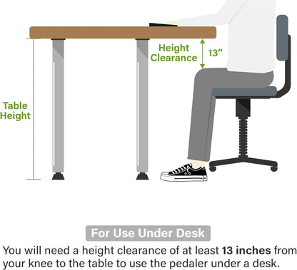 Folding Under Desk Bike Pedal Exerciser with LCD Monitor, Low-Impact Arm & Leg Fitness & Rehab Cycle