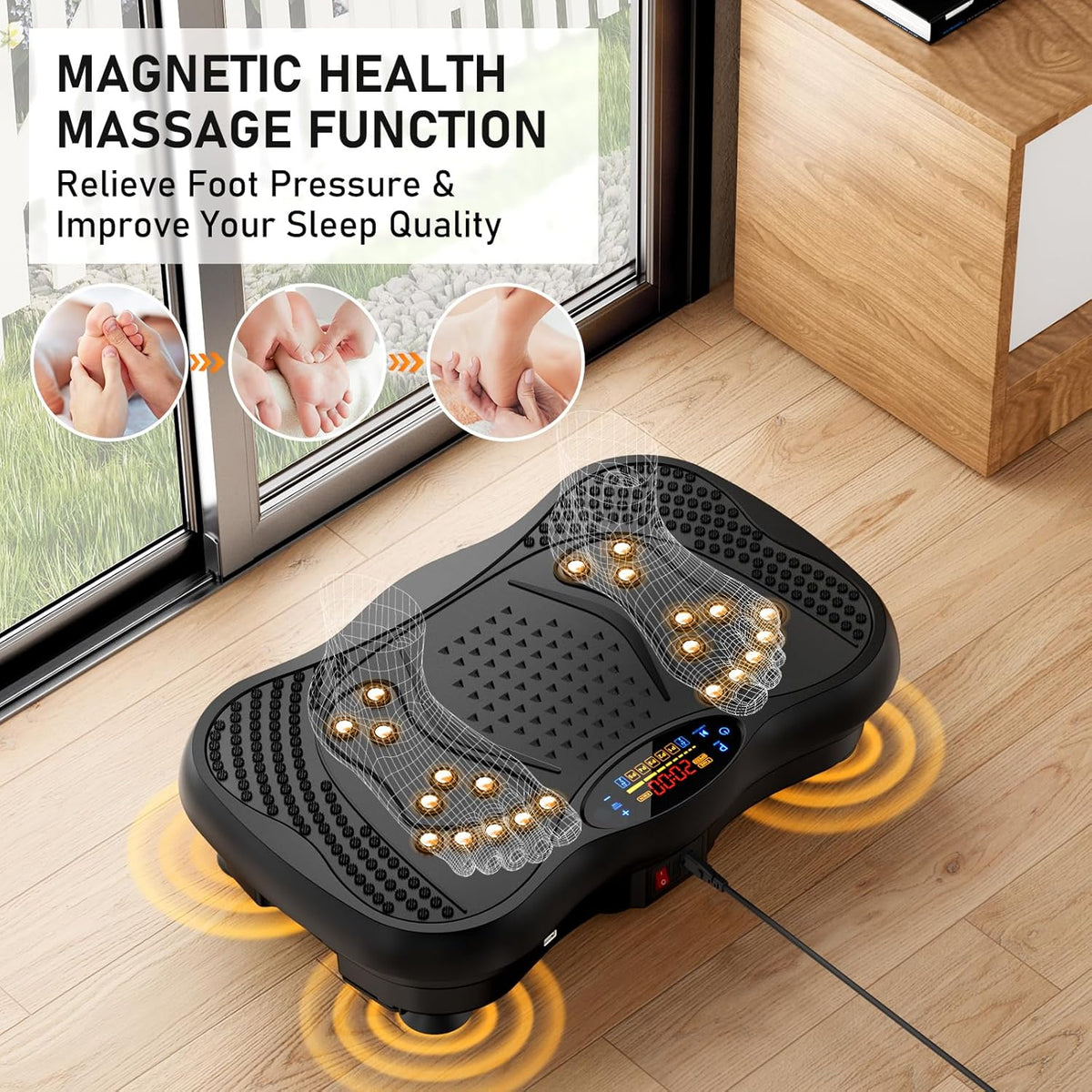 Whole Body Vibration Plate, 130 Speed Levels, 450 Lbs Load, Bluetooth & Resistance Bands, Fitness Shake Platform