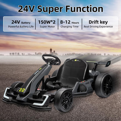 2026 Hot 24V Kids Racing Go Kart – 9 MPH Fast Speed & 150 LBS Large Load Capacity