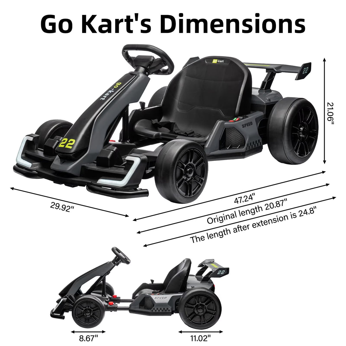 2026 Hot 24V Kids Racing Go Kart – 9 MPH Fast Speed & 150 LBS Large Load Capacity