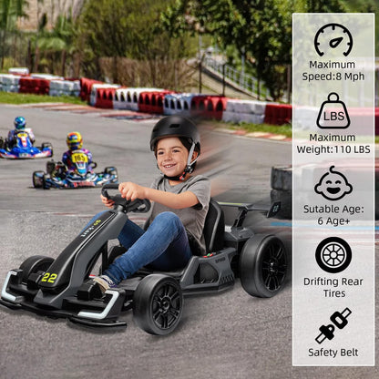 2026 Hot 24V Kids Racing Go Kart – 9 MPH Fast Speed & 150 LBS Large Load Capacity